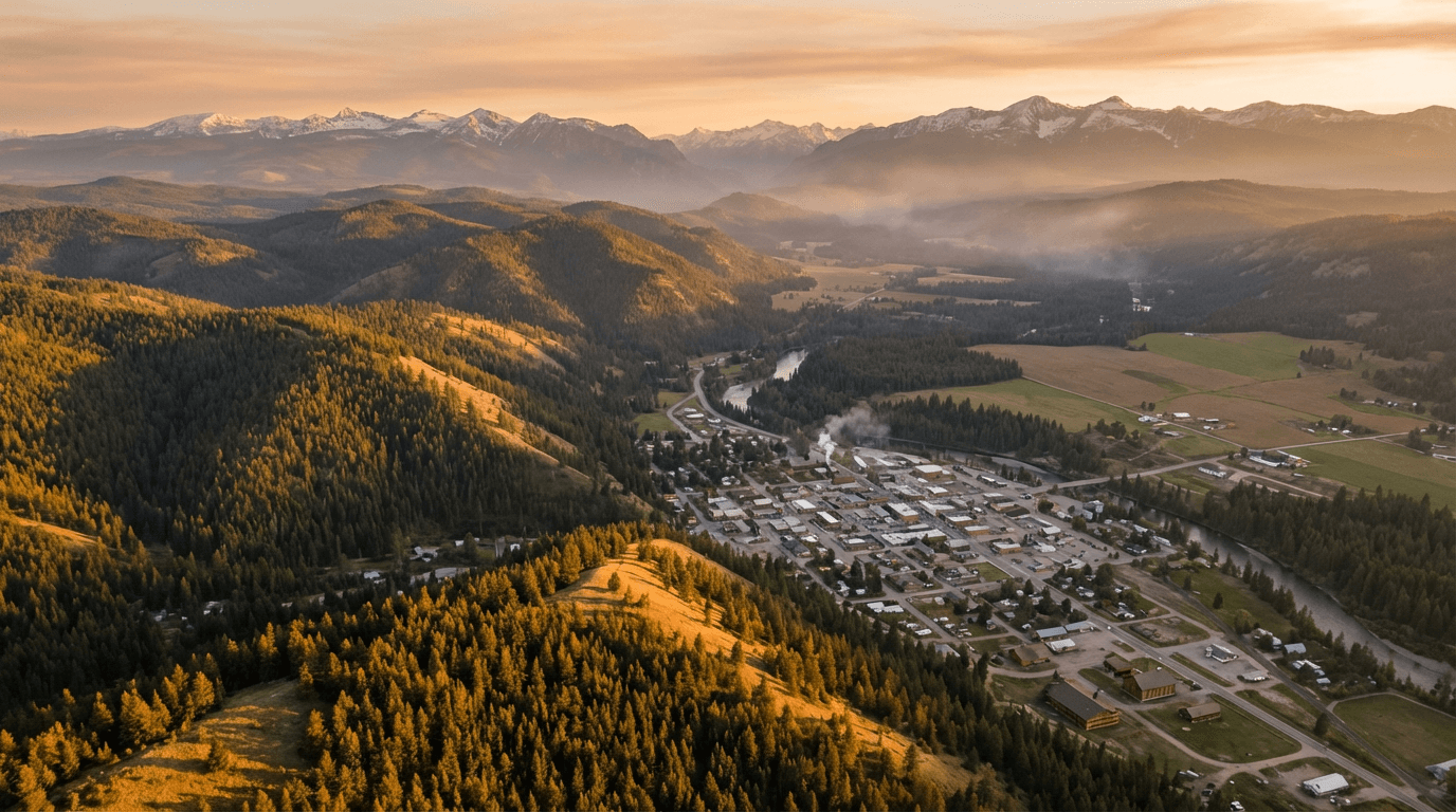 Mountain valley landscape with Provo cityscape nestled between snow-capped peaks and green foothills